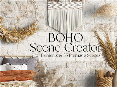 Boho Style Scene Creator - Frames bedroom bohemian boho cottage decoration dream furniture indian knitted macrame knitted pattern macrame wall hanging natural settlement workplace