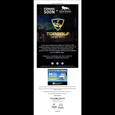 HTML Coded E-mail: MGM Grand Detroit email