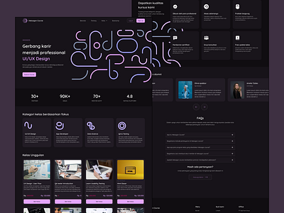 Course Landing Page course darktheme desktop digitalcourse e learning landingpage onlinecourse pattern showcase ui uiuxdesign webdesign