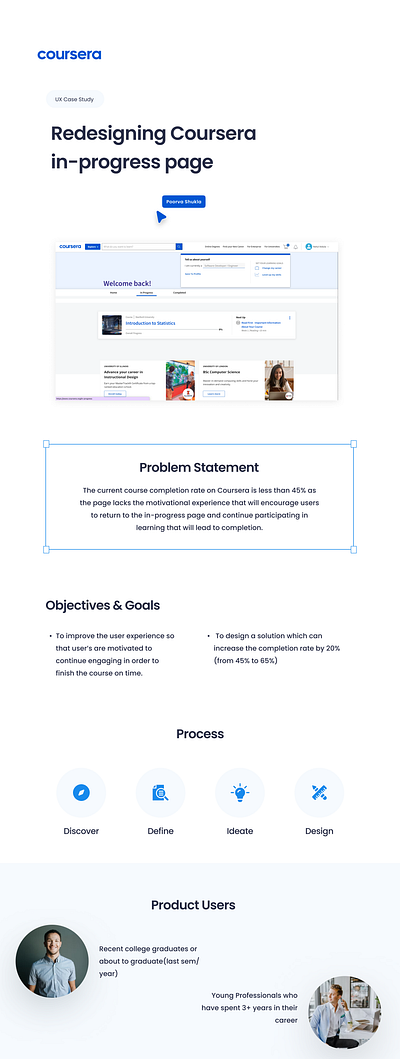 Coursera Progress Page Redesign - Case Study branding case study product design ui ui design user experience design ux ux design ux ui web design
