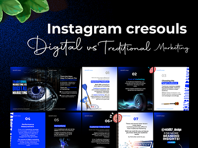 Digital marketing vs Treditional marketin Instagram cresouls branding digital merketing graphic design instagarm post instagram cresouls marketing tips seo social media social media post treditinla marketing