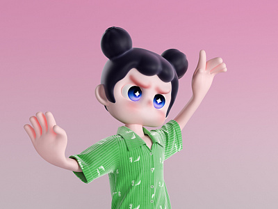 3D Miss YoYo Vol.1 3d c4d cloth cute design girl ip octane render