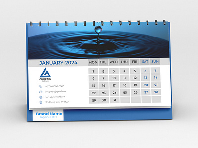 Desk Calendar Design 2024 monday