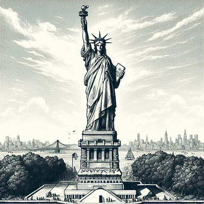 Statue of Liberty | Pencil Sketch | tracingflock america architecture artificial intelligence freedom graphic design liberty pencil art sketch statue of liberty tracingflock world travel