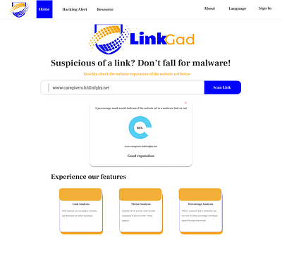 LinkGad Web Application branding graphic design logo ui