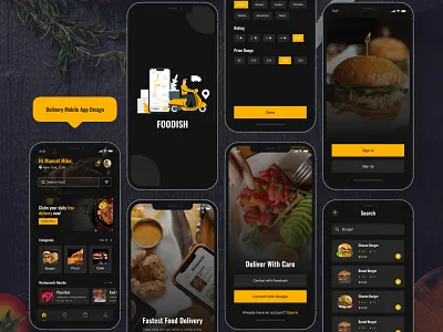 Food Delivery App Concept UI Design branding clean creative delivery design dinner fast food food app food delivery application food delivery service graphic design illustration landing page lunch minimal design ui ui design user interface