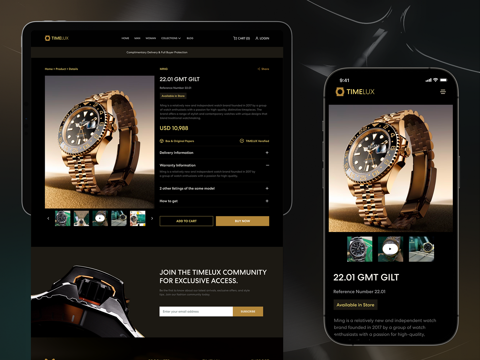 Ecommerce Website Product Details Page Design for Timelux Brand by ...