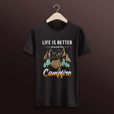 Camping Inspired T-Shirt Design campfire camping graphic design hiking holiday mountain trip tshirt vacation