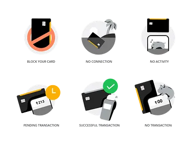 Empty State Illustration For Fampay.in branding color debit card flat icon ill illustration logo ui vector