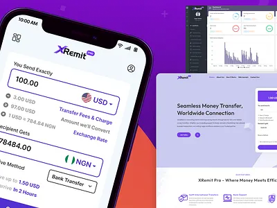 XRemit Pro - Remittance Money Transfer Full Solution android appdevs appdevsx application branding digital bank fintech full solution graphic design illustration ios landing page mobile money remittance ui user experience user interface ux web template xremit