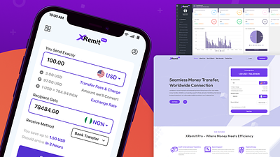 XRemit Pro - Remittance Money Transfer Full Solution android appdevs appdevsx application branding digital bank fintech full solution graphic design illustration ios landing page mobile money remittance ui user experience user interface ux web template xremit