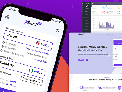 XRemit Pro - Remittance Money Transfer Full Solution android appdevs appdevsx application branding digital bank fintech full solution graphic design illustration ios landing page mobile money remittance ui user experience user interface ux web template xremit