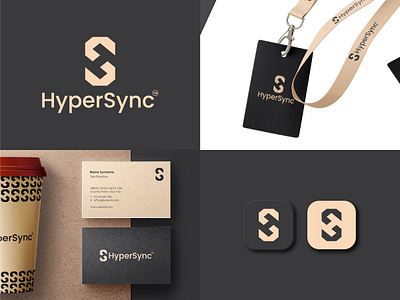 HyperSync Logo Design branding business creative logo custom logo graphic design letter logo logo