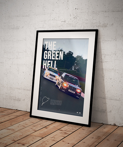 THE GREEN HELL - Racing Poster automotive branding design digital art graphic design illustration logo poster posterdesign typography ui ux vector