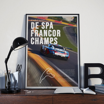 SPA FRANCORCHAMPS - Racing Poster branding design digitalart graphic design illustration logo poster posterdesign typography ui ux vector