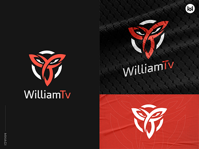 WilliamTv - Twitch Streamer Logo apex black branding csgo custom logo design logo esports gamers gaming graphic design logo mhagi27 modern red sporty streamer logo valorant vector white