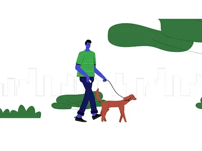 Walking with your Dog 2d 2danimation aftereffects animation character design illustration logo motion graphics ui
