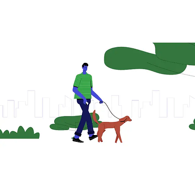 Walking with your Dog 2d 2danimation aftereffects animation character design illustration logo motion graphics ui
