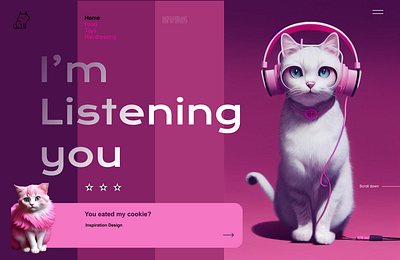 Cat Home Page cat design frontpage pink ui