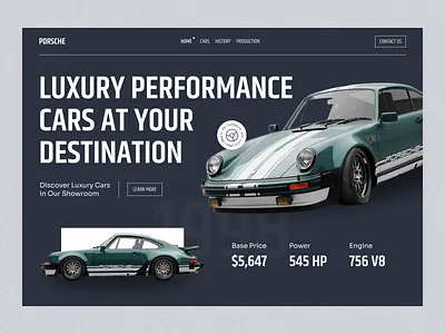 Luxury Car Web Design - Porsche car landing page car web design car web ui car website landing page luxury car supercar ui ui design uiux web design website website design