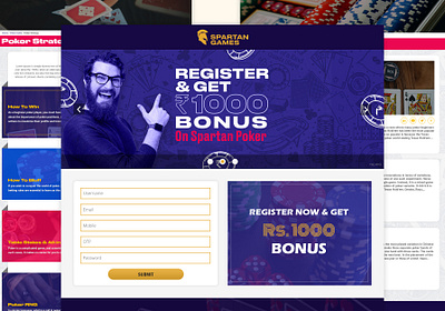 Online Poker Game Website Template branding graphic design logo ui ux vector