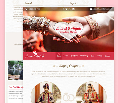 Anand & Anjali Wedding Template branding graphic design logo ui