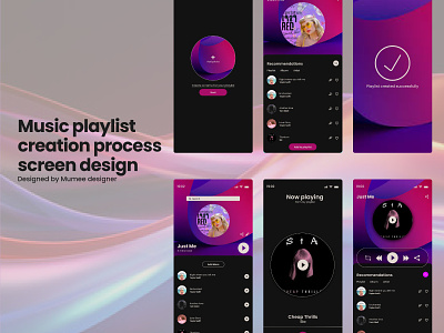 Music playlist creation process app design figma typography ui ux