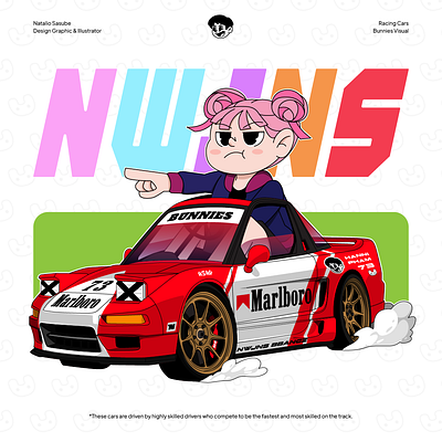 NWJNS RACING GIRL - HANNI PHAM 73 branding character concept design graphic design illustration mascot racing ui vector
