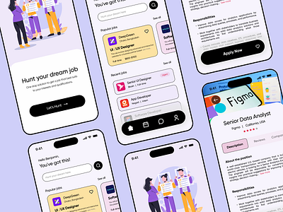 JobHunt: Hunt your dream appui career careerbuilder hire job job search jobui jobux mobile ui