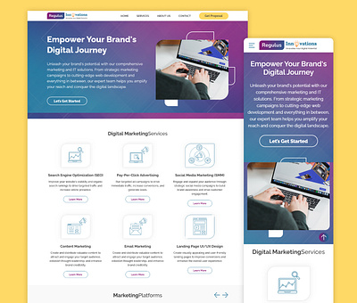 Regulus Innovations - Empower Your Brand's Digital Journey branding graphic design illustration logo ui