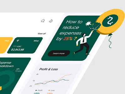 Personal finance dashboard banking card chart clean ui creative dashboard expense finance net income ofspace ofspace saas personal product product design profit saas send money table transaction wallet