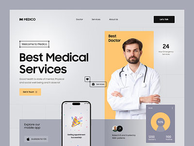 Medical - Healthcare Landing Page appoinment consultation doctor doctor landing page doctor website healthcare healthcare landing page healthcare website hospital hospital landing page hospital website landing page medical medical landing page medical website ui ux website