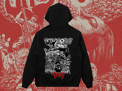 Berserk Manga by Kentaro Meura Collage on Hoody clothing colage graphic design merchandise