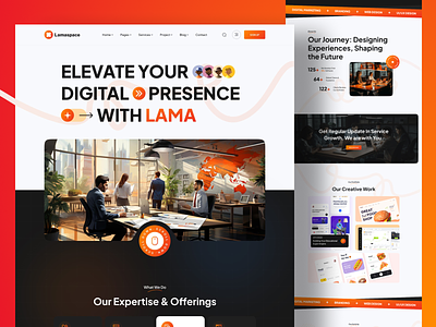 Lamaspace - Website Landing Page agency agency landing page colored creative design digital agency design figma design landing page minimal modern design personal portfolio landing page personal website portfolio ui design ui ux design web landing web template website design website landing page