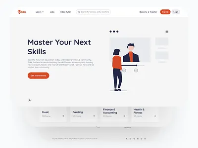 udao.org landing page design design illustration landing page ui