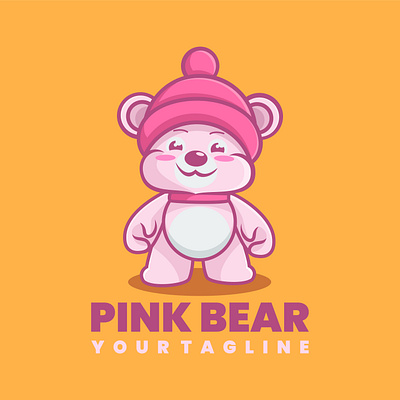 Cute Mascot Pink Bear graphic