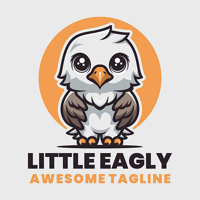 Cute Eagle Mascot Logo Design symbol