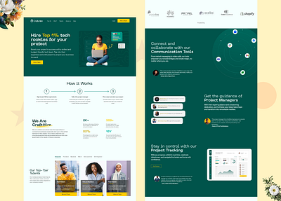 Landing Page for Tech Talent recruitment design typography ui ux