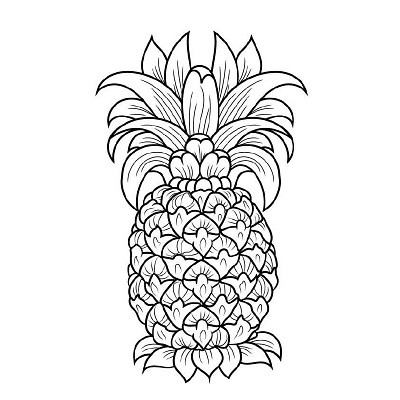 Pineapple Coloring Page adult coloring book coloring book coloring book for adult coloring book for kids coloring page design drawing graphic graphic design handdrawing kdp content kids coloring book line art line drawing pineapple pineapple coloring page unique coloring page vector art vector illustration