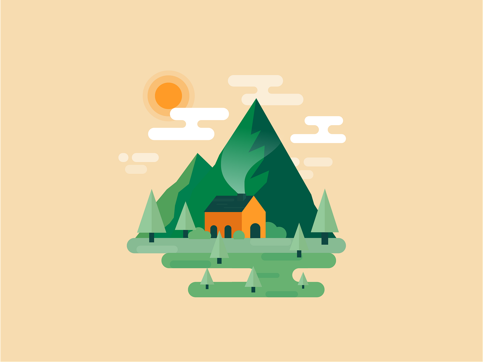 Nature Landscape Vector Illustration by Destina Gökoğlu on Dribbble