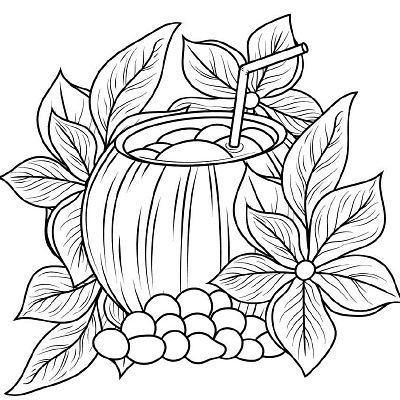 Coconut Coloring Page adult coloring book coconut coconut coloring page coloring book coloring book for adult coloring book for kids coloring page design drawing graphic graphic design handdrawing kdp content kids coloring book line art line drawing unique coloring page vector art vector illustration