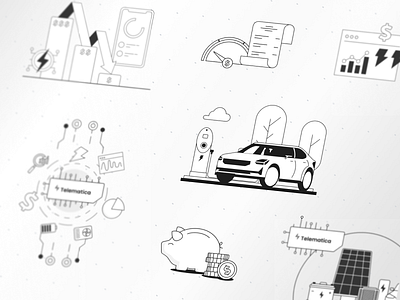 Illustrations ✏️ car fintech graph line minimal money