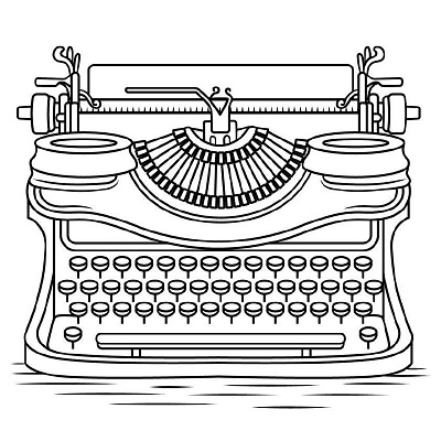 Old Type Writer Coloring Page adult coloring book coloring book coloring book for adult coloring book for kids coloring page design drawing graphic graphic design handdrawing illustration kdp content kids coloring book line art line drawing old type writer unique coloring page vector art vector illustration