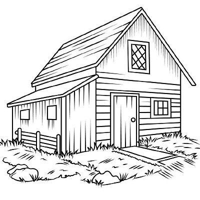 Farm House Coloring Page adult coloring book coloring book coloring book for adult coloring book for kids coloring page design drawing fram house fram house coloring page graphic graphic design handdrawing illustration kdp content kids coloring book line art line drawing unique coloring page vector art vector illustration