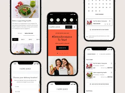 I Love Juice - Responsive Website app ui design clean design detox diet fitness food and drink graphic design healthcare home page juice meal minimal minimalist mobile mobile interface shop ui uiux ux