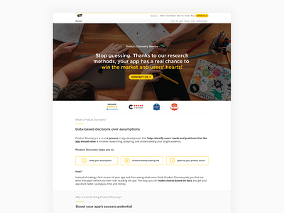 Product Discovery Service - landing page design graphic design icons landing page poland ui web web design website