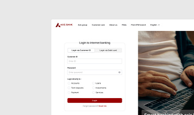 Login UI - Axis Bank design login product design redesign saas typography ui ux visual