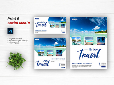 Travel social media adventure explore facebook flyer holiday instagram social media post travel