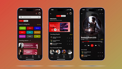 UI Screens for Music App-PulseBeats branding case study design graphic design illustration landing page logo mobile design motion graphics product design ui uiux ux vector web design web page