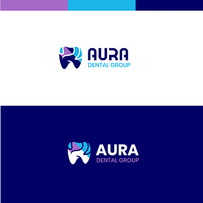 Aura Dental Logo branding dental logo dentist logo design graphic design illustration letter logo logo logo design logos typography vector